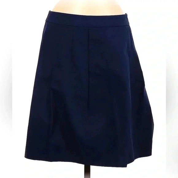 Brooks Brothers | Navy Classic Chic Mid Rise A-Line Cotton Skirt Size 8 Medium M - Picture 2 of 2
